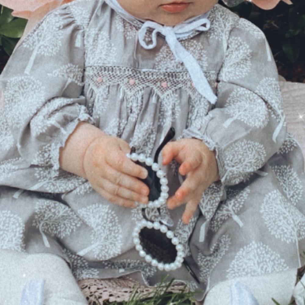 Infant smocked dress with tree Pattern - Picture 8 of 9